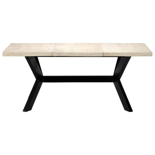 Spisebord 180 x 90 x 75 cm massivt mangotræ hvid