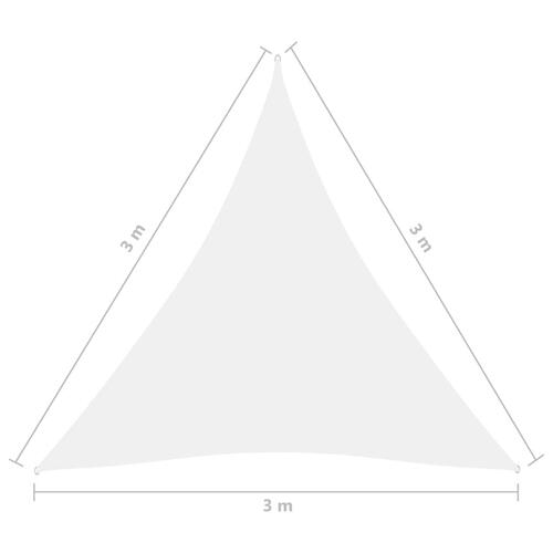 Solsejl 3x3x3 m oxfordstof trekantet hvid