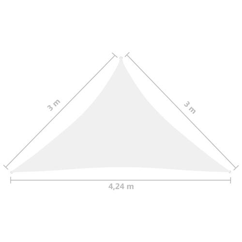 Solsejl 3x3x4,24 m trekantet oxfordstof hvid