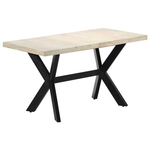 Spisebord 140 x 70 x 75 cm massivt afbleget mangotræ