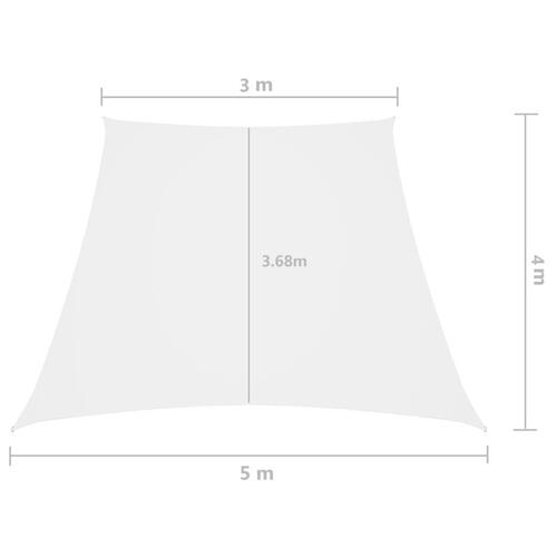 Solsejl 3/5x4 m trapezformet oxfordstof hvid