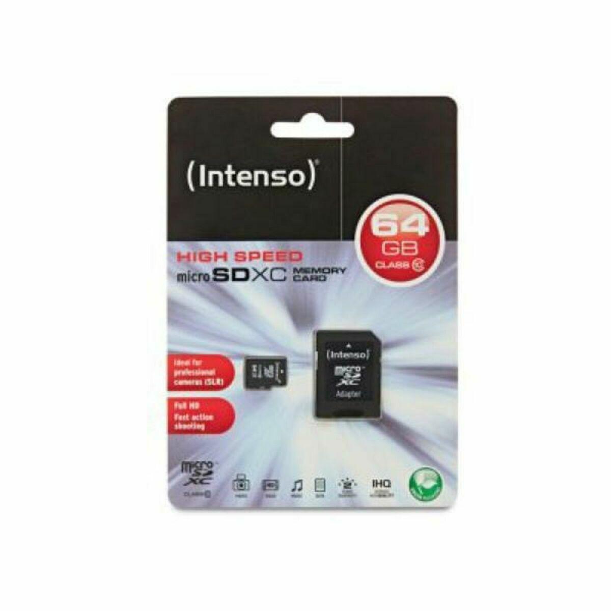 MicroSDXC hukommelseskort 64 GB med SD-adapter - INTENSO