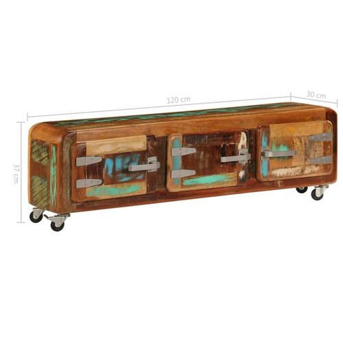 Tv-skab 120x30x37 cm massivt genbrugstræ