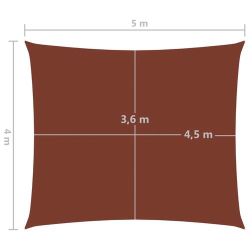 Solsejl 4x5 m rektangulær oxfordstof terrakotta