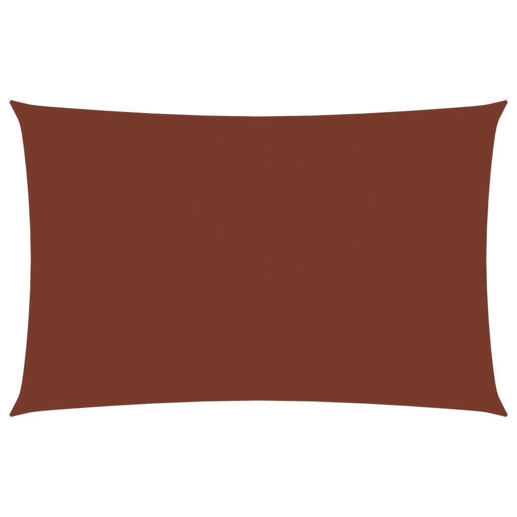 Solsejl 5x8 m rektangulær oxfordstof terrakotta