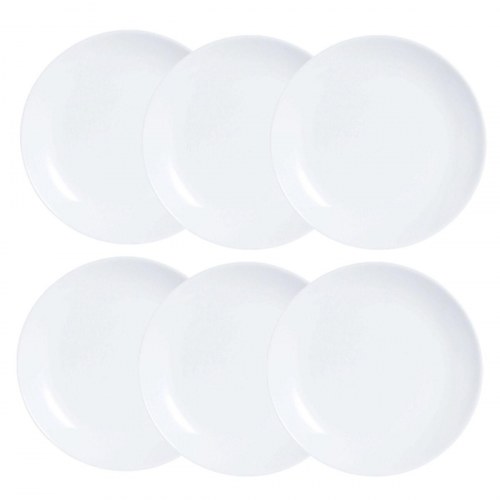 Luminarc Diwali assietter 6 stk - hvidt glas, Ø 19 cm