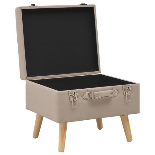 Opbevaringstaburetter 3 stk. stof beige