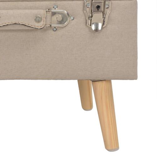Opbevaringstaburetter 3 stk. stof beige