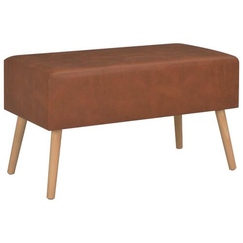 Sofabord brun 80 x 40 x 46 cm kunstlæder