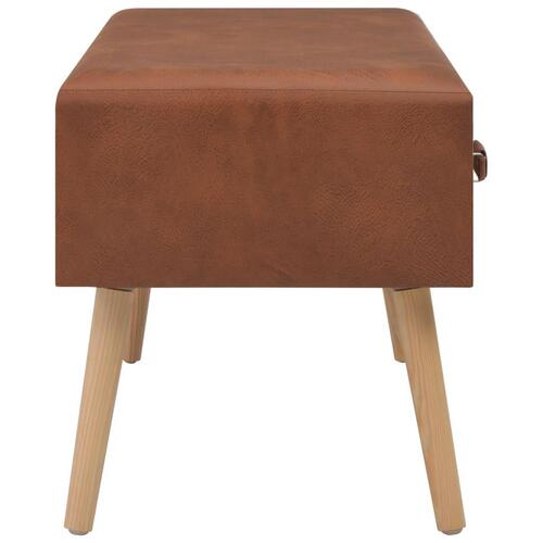 Sofabord brun 80 x 40 x 46 cm kunstlæder