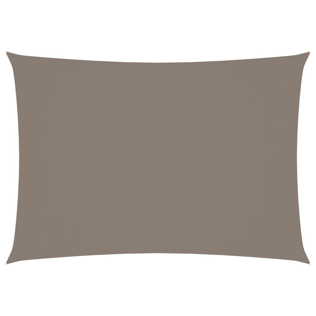 Solsejl 3x4 m rektangulær oxfordstof gråbrun billede