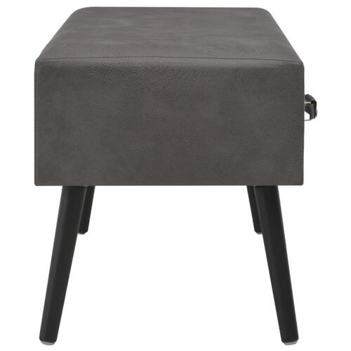 Sofabord grå 80 x 40 x 46 cm kunstlæder