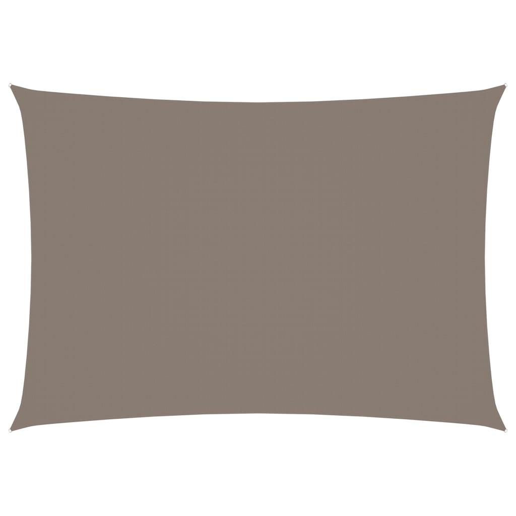 Solsejl 3,5x4,5 m rektangulær oxfordstof gråbrun billede