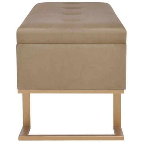 Bænk med opbevaringsrum 105 cm fløjl beige