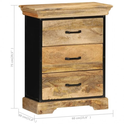 Kommode massivt mangotræ 60 x 30 x 75 cm