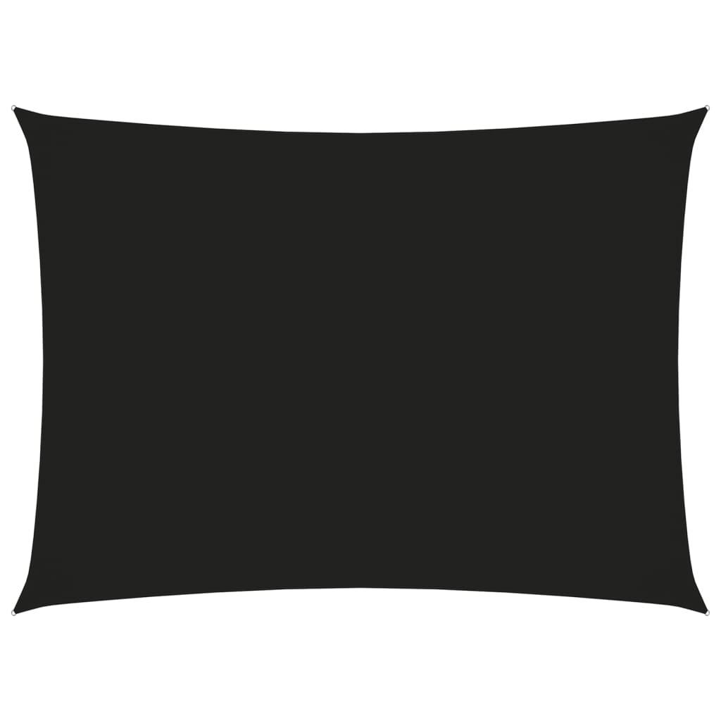 Solsejl Rektangulær 2X2,5 M Oxfordstof Sort - 3 x 4.5 m