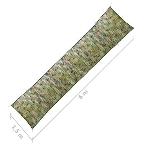 Camouflagenet med opbevaringstaske 1,5x6 m grøn