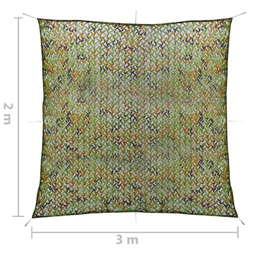 Camouflagenet med opbevaringstaske 2x3 m grøn