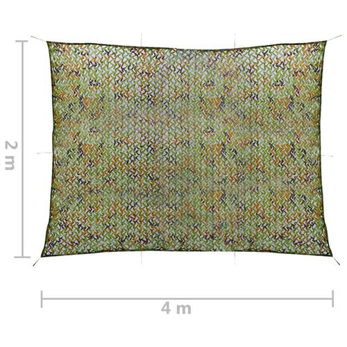 Camouflagenet med opbevaringstaske 2x4 m grøn
