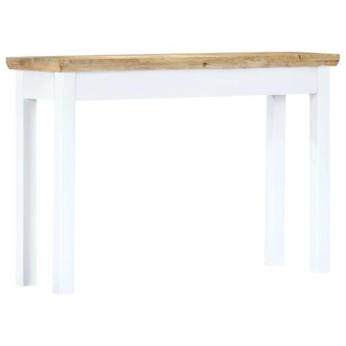 Konsolbord 110 x 35 x 75 cm massivt mangotræ hvid og brun