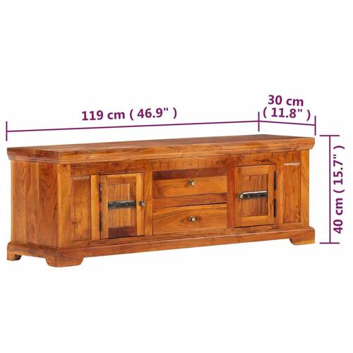 Tv-skab 119x30x40 cm massivt akacietræ