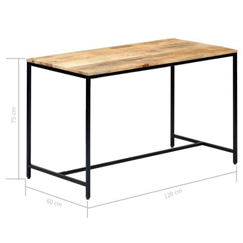 Spisebord 120 x 60 x 75 cm massivt ru mangotræ