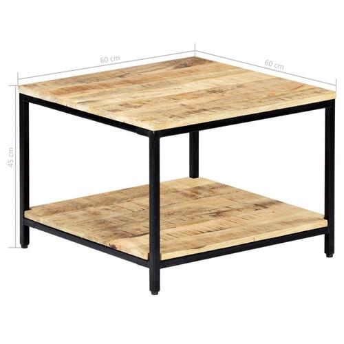 Sofabord 60 x 60 x 45 cm massivt mangotræ