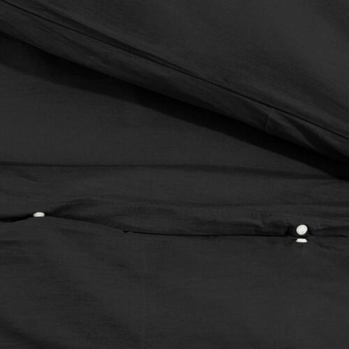 Sengetøj 240x220 cm let mikrofiberstof sort