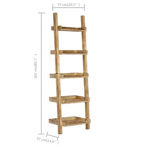 Stigehylde 75 x 37 x 205 cm massivt mangotræ brun