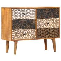 Skænk med trykt mønster 90 x 30 x 70 cm massivt mangotræ
