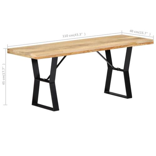 Bænk i massivt mangotræ 110 cm