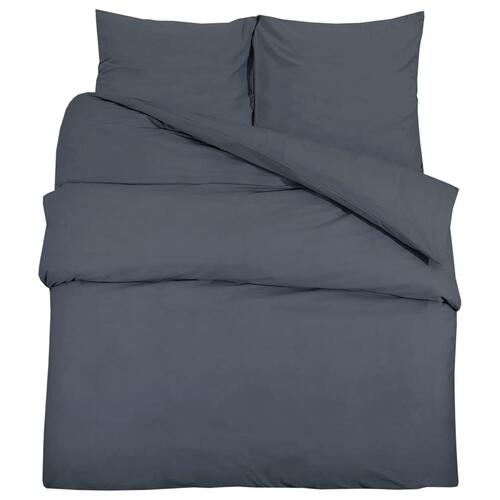 Sengetøj 240x220 cm bomuld antracitgrå