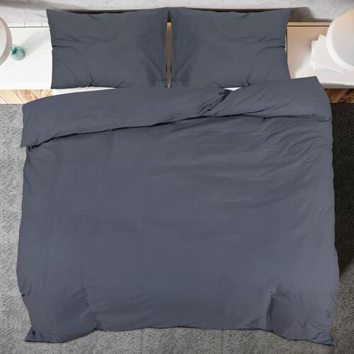 Sengetøj 220x240 cm bomuld antracitgrå