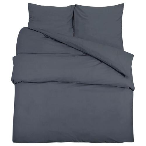 Sengetøj 200x220 cm bomuld antracitgrå