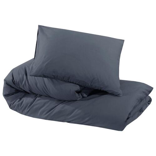 Sengetøj 200x220 cm bomuld antracitgrå