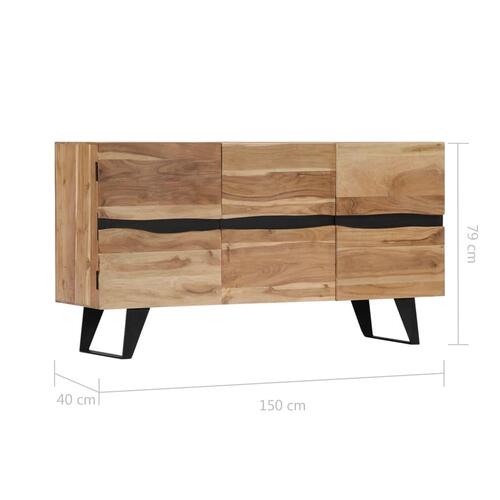 Skænk 150 x 40 x 79 cm massivt akacietræ