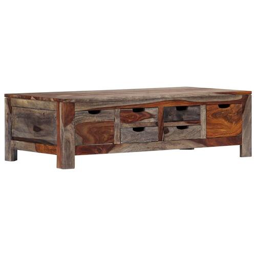 Sofabord 100x50x30 cm massivt sheeshamtræ grå