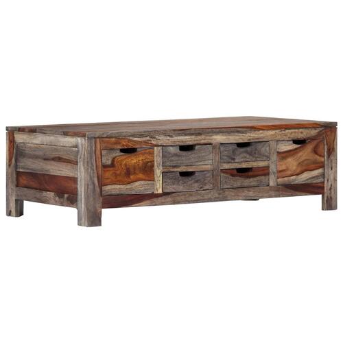 Sofabord 100x50x30 cm massivt sheeshamtræ grå