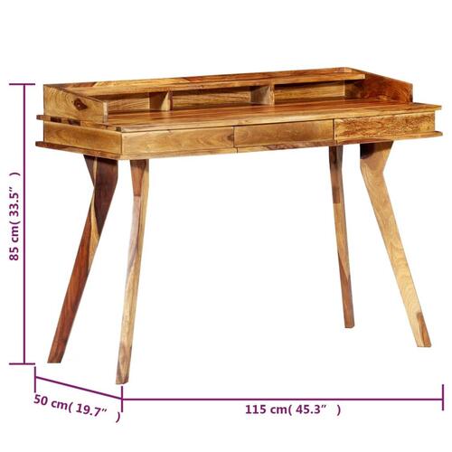 Skrivebord 115 x 50 x 85 cm massivt akacietræ