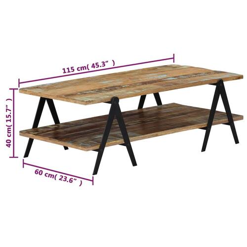 Sofabord 115x60x40 cm massivt genbrugstræ