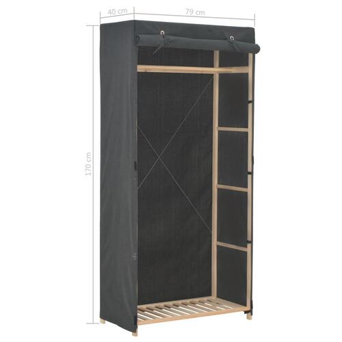 Klædeskab 79 x 40 x 170 cm stof grå