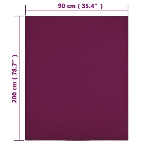 Stræklagen 90x200 cm jerseybomuld bordeauxrød