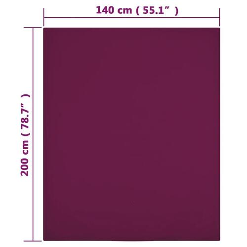 Stræklagner 2 stk. 140x200 cm jerseybomuld bordeauxrød