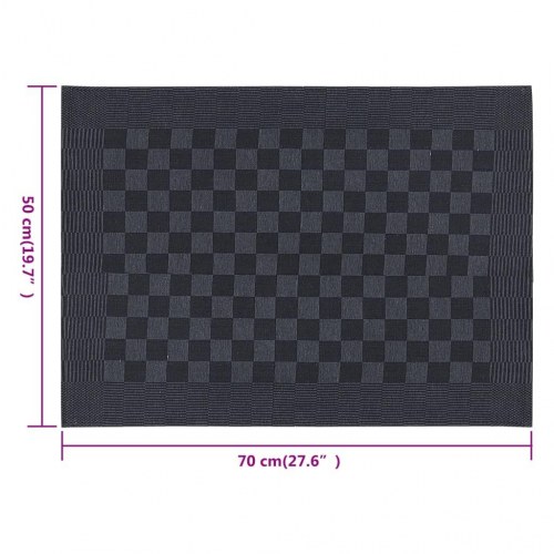 Viskestykker 20 stk. 50x70 cm bomuld sort og grå