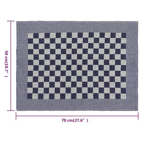 Viskestykker 10 stk. 50x70 cm bomuld blå og hvid