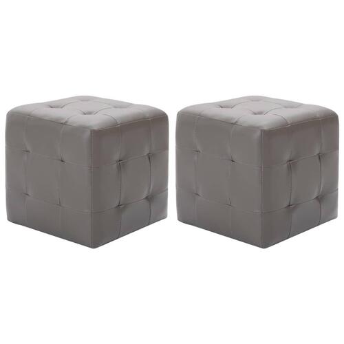 Sengeskabe 2 stk. 30 x 30 x 30 cm kunstlæder grå