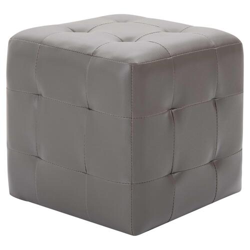 Sengeskabe 2 stk. 30 x 30 x 30 cm kunstlæder grå