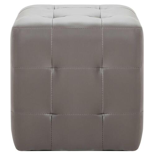 Sengeskabe 2 stk. 30 x 30 x 30 cm kunstlæder grå
