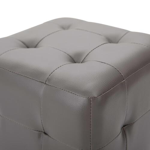 Sengeskabe 2 stk. 30 x 30 x 30 cm kunstlæder grå