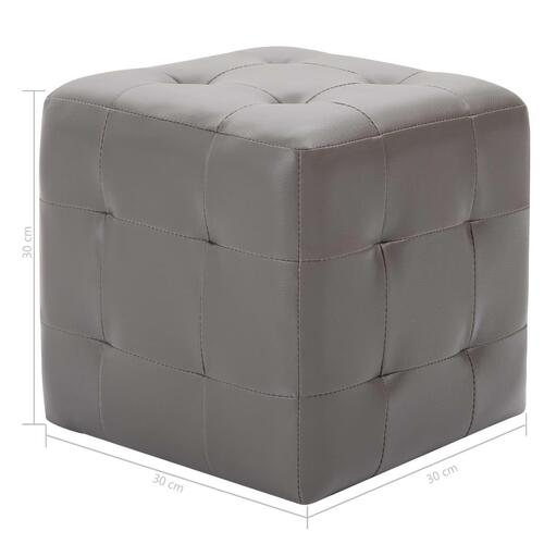 Sengeskabe 2 stk. 30 x 30 x 30 cm kunstlæder grå